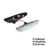 LED dinaminių posūkių ant sparnų komplektas tinkantis BMW E90 / E91 (05-11), balti