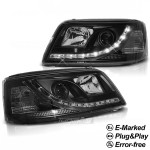 Priekiniai žibintai su LED juosta, komplektas skirtas VW T5 (03-09)