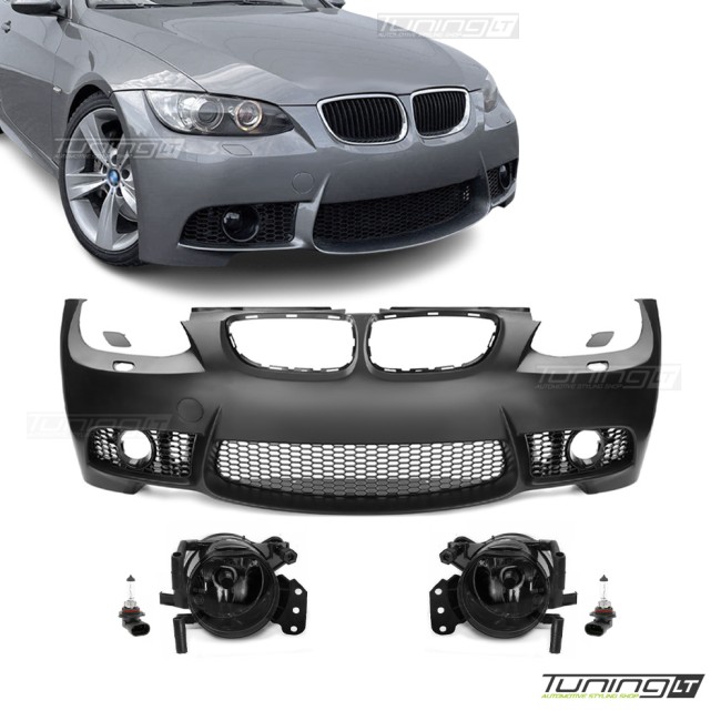 M3 išvaizdos priekinis bamperis, skirtas BMW E92 / E93 (06-10), su tamsintais priešrūkiniais M3 išvaizdos priekinis bamperis, skirtas BMW E92 / E93 (06-10), su tamsintais priešrūkiniais