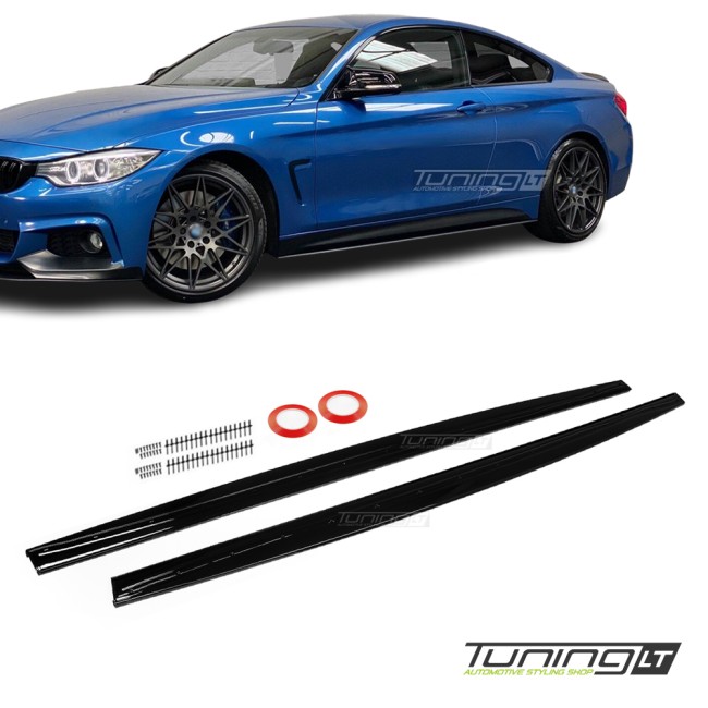 Performance Poslenksčiai, komplektas skirtas BMW F32 / F33 / F36 su M-Pack, juodi blizgūs