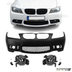 M3 išvaizdos Priekinis Bamperis, skirtas BMW E90 / E91 LCI (08-11), su skaidriais priešrūkiniais