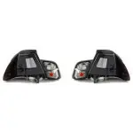 LED Galiniai Žibintai, komplektas skirtas BMW E46 (01-05) Sedan, skaidriais posūkiais