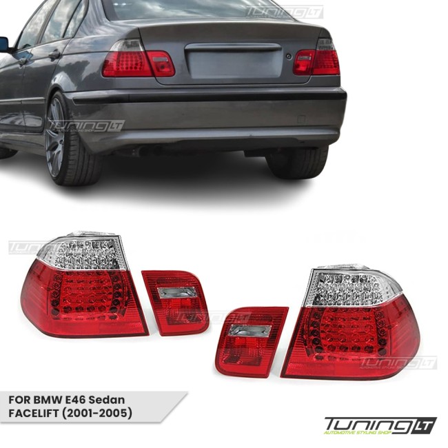 LED Tail Lights set for BMW E46 (01-05) Sedan, clear LED Tail Lights set for BMW E46 (01-05) Sedan, clear