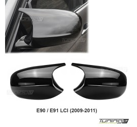 M style Mirror Caps set for BMW E90 / E91 LCI (09-11), glossy black