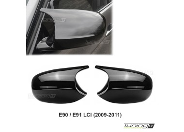 M style Mirror Caps set for BMW E90 / E91 LCI (09-11), glossy black