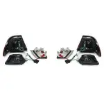 LED Galiniai Žibintai, komplektas skirtas BMW E46 (03-06) Coupe, su tamsintais posūkiais
