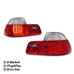 LED Galiniai Žibintai, komplektas skirtas BMW E46 (99-03) Coupe, su skaidriais posūkiais