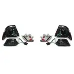 LED Galiniai Žibintai, komplektas skirtas BMW E46 (99-03) Coupe, su skaidriais posūkiais