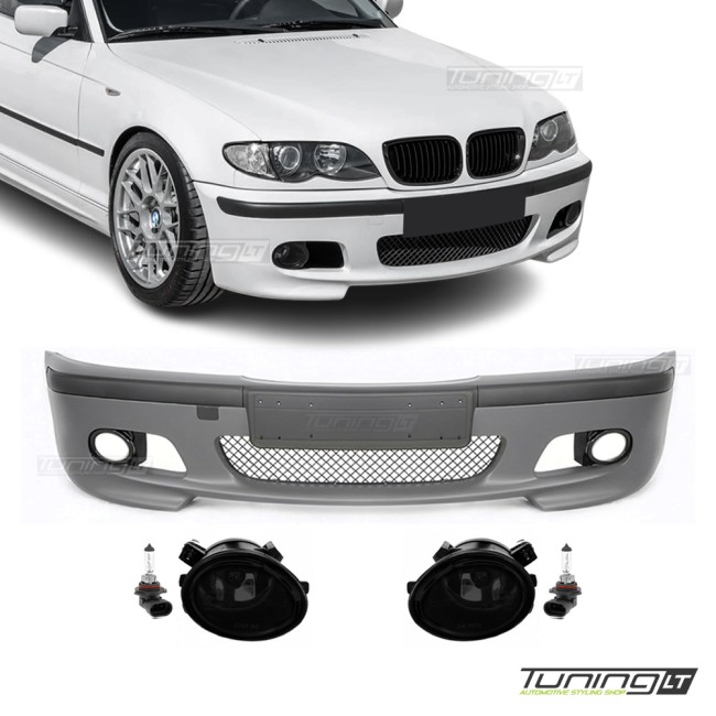 M-Tech 2 Priekinis Bamperis, skirtas BMW E46 sedan / touring (98-05), su tamsintais priešrūkiniais