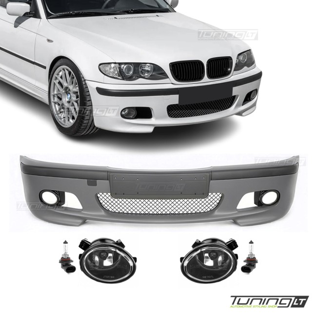 M-Tech 2 Front Bumper for BMW E46 sedan / touring (98-05), with clear fog lights
