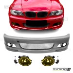 M-Tech Front Bumper for BMW E46 (99-06) coupe / cabrio, with yellow fog lights