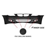 M look Priekinis Bamperis skirtas BMW E60 / E61 (03-10) be PDC angų, su tamsintais priešrūkiniais