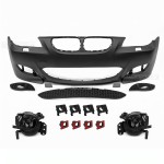M look Priekinis Bamperis skirtas BMW E60 / E61 (03-10) be PDC angų, su tamsintais priešrūkiniais