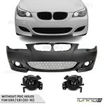M look Priekinis Bamperis skirtas BMW E60 / E61 (03-10) be PDC angų, su tamsintais priešrūkiniais