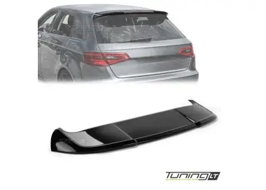 RS išvaizdos Spoileris ant Bagažinės dangčio skirtas Audi A3 8V Sportback (5 durų), juodas blizgus