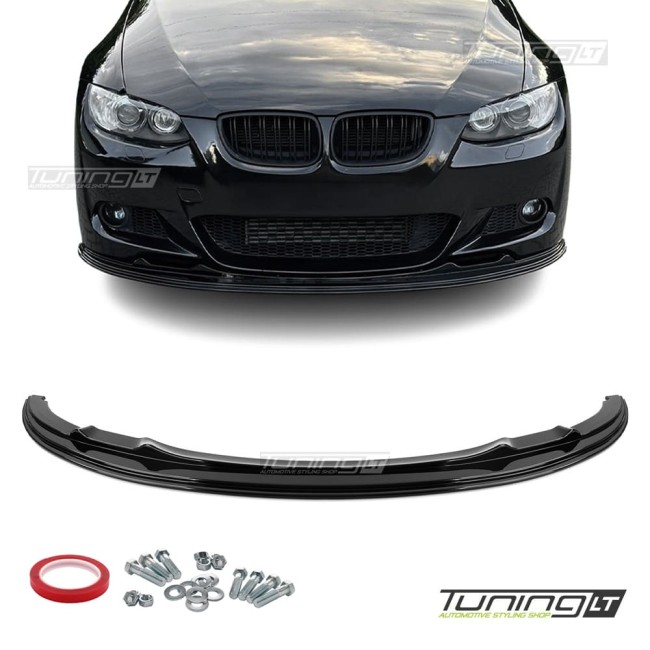 Front bumper Lip Spoiler for BMW E92 / E93 PRE-LCI (06-10) with M-Pack, glossy black