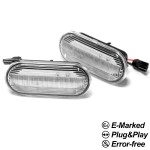 Sequential LED side indicators (left + right), white