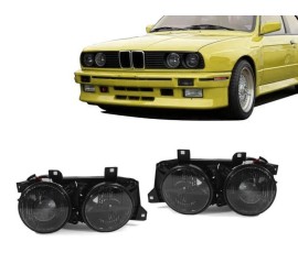 Headlights with lenses for BMW E30 (84-94), smoked 
