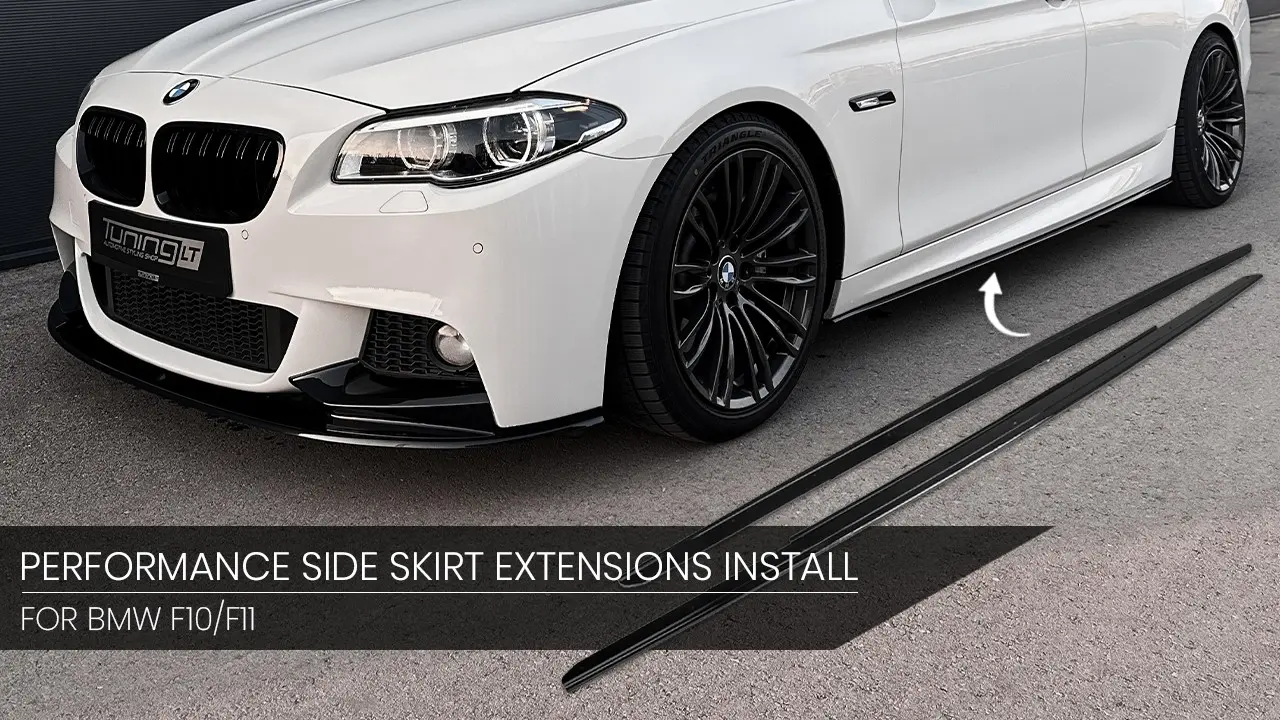 SUMONTUOTI BMW F10 / F11 M SPORT MODELIAMS SKIRTI PERFORMANCE POSLENKSČIAI (VIDEO)